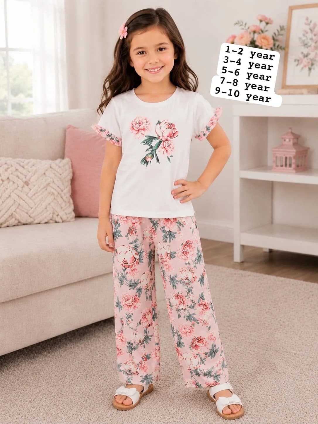 Kids Cool Bunny Printed Casual 2-Piece Suit